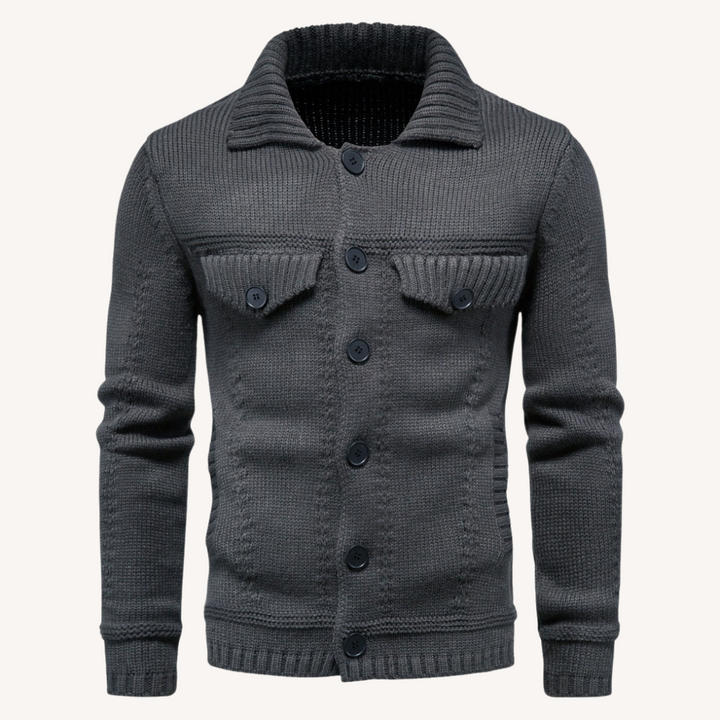 Fayn | Knitted Cardigan with Turn-Down Collar