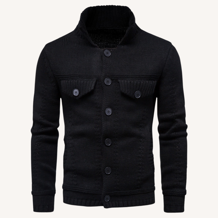 Fayn | Knitted Cardigan with Turn-Down Collar