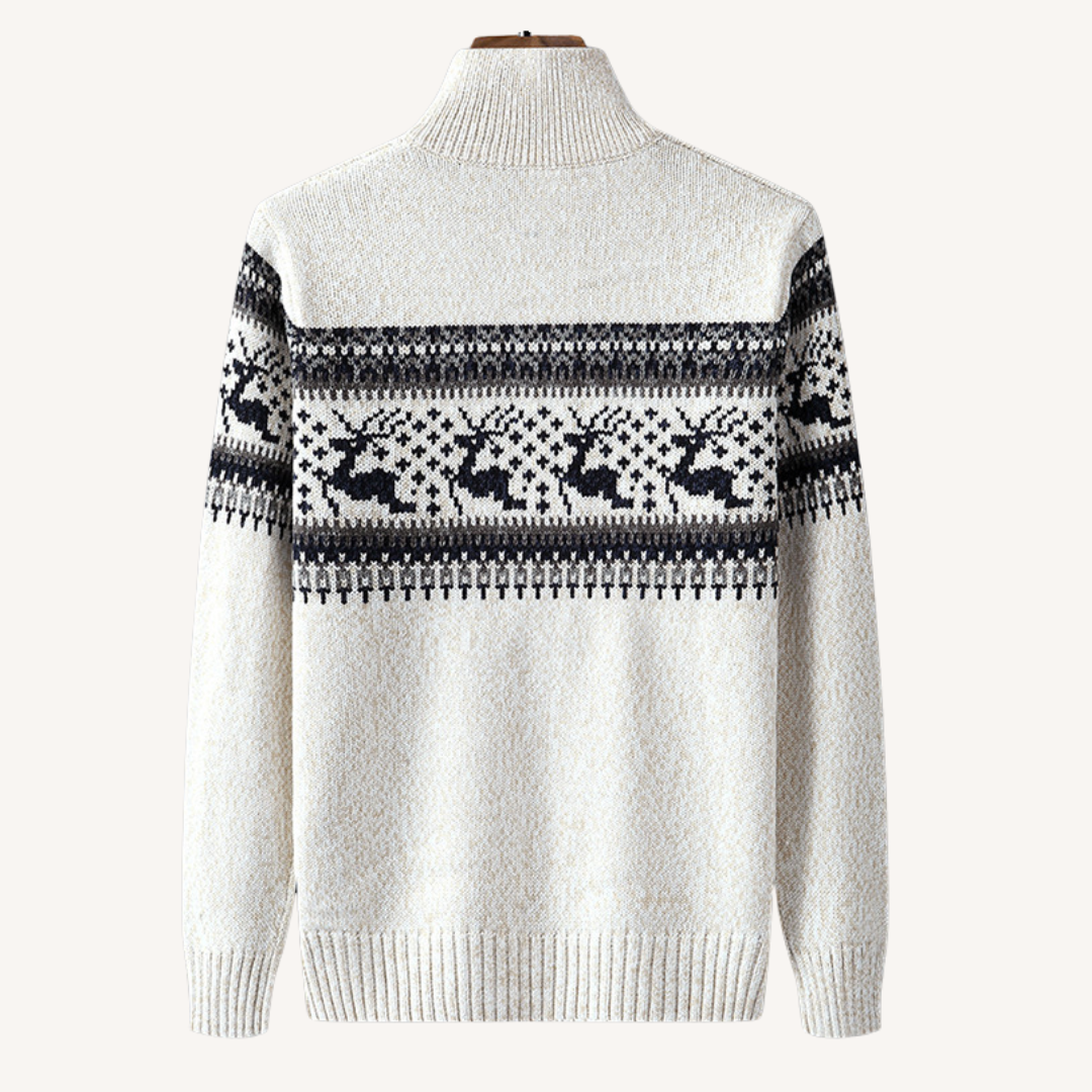 Ferris | Mock Neck Jacquard Sweater